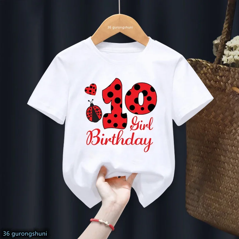 thumbnail image 1 of Camiseta divertida de algodón con mariquita roja y números del 1 al 10 para niños, regalo de cumpleaños, ropa Harajuku para niños y niñas, camiseta de manga corta de verano para bebés, 1 of 5