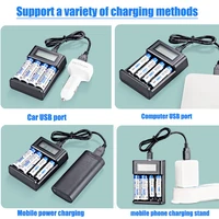 LCD Display AA  / AAA Battery USB Charger 4 Slots For NI-MH /NI-CD AA  AAA 1.2V Rechargeable Battery Indicator Battery Charger 5