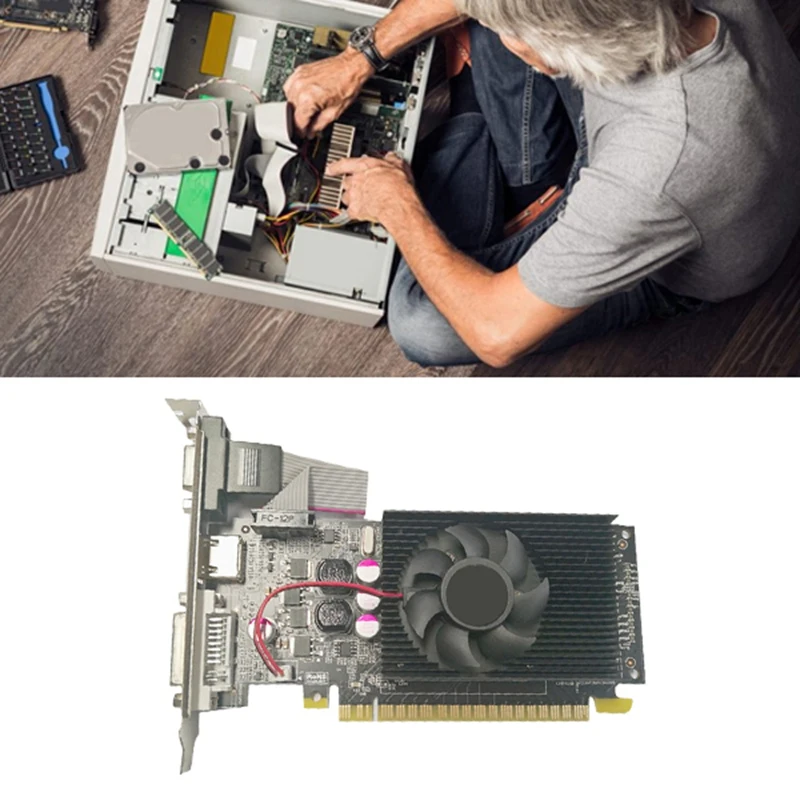 

GT210 512M DDR3 64-бит видеокарта PCIE 2,0 GPU-совместимая с DVI VGA настольная видеокарта