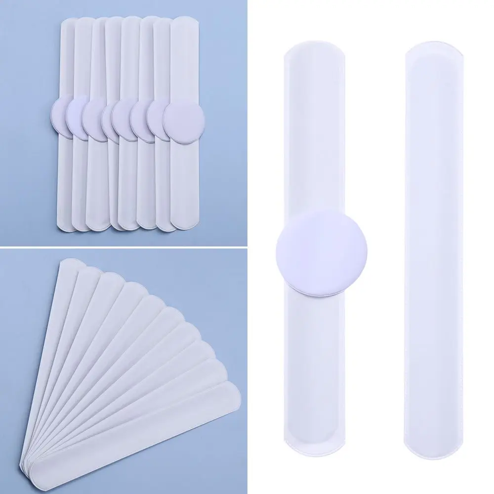 10 Stück leere Slap-Armbänder für Kinder, wiederverwendbar, beschreibbar, DIY-Handwerk, Malerei, Armband für Weihnachten, Halloween