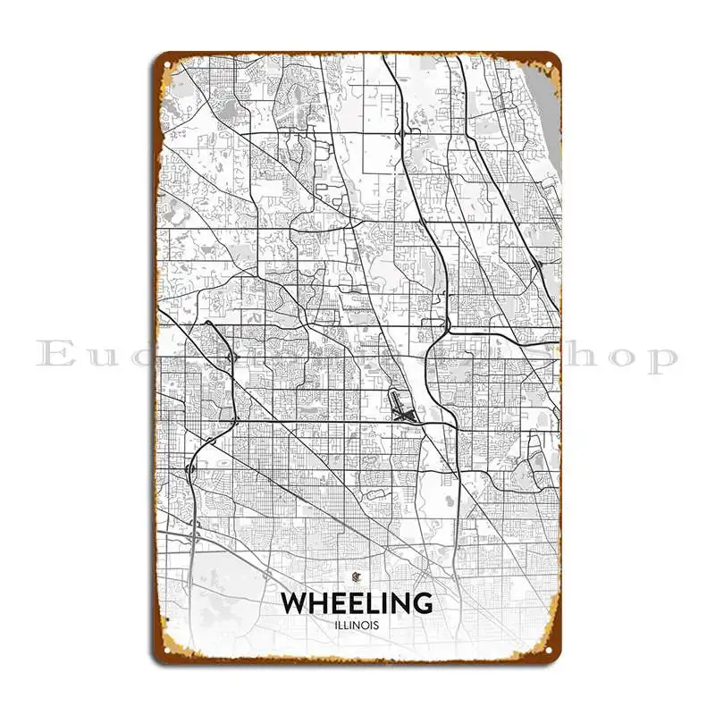 

Wheeling IL Metal Plaque Poster Decoration Club Wall Decor Designer Club Tin Sign Poster