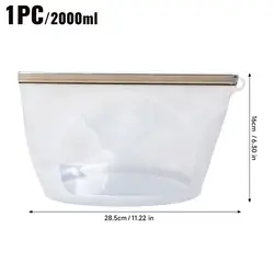 Reusable Airtight Silicone Food Preservation Bags - Food Grade Storage for Vegetables, Liquids, Snacks, and Meats (2000ML)