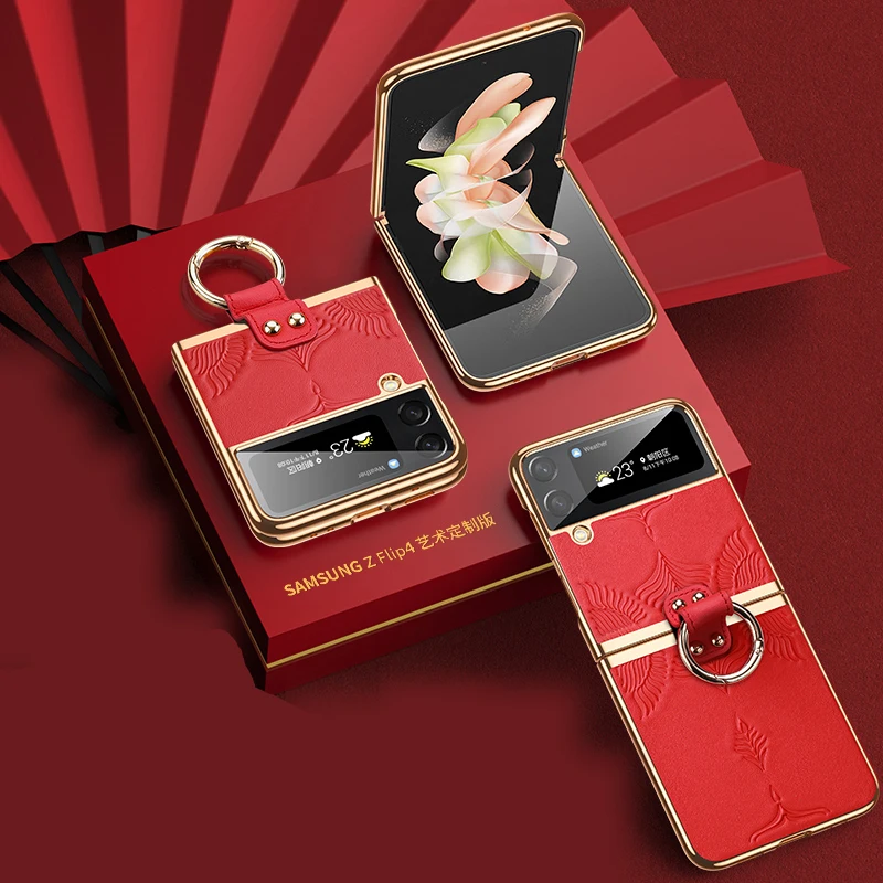 

Genuine Leather Case For Samsung Galaxy Z Flip 5 Case Z Flip 3 Cover Z Flip 4 Phone Case For Samsung Galaxy Z Flip5 Flip4 Flip3