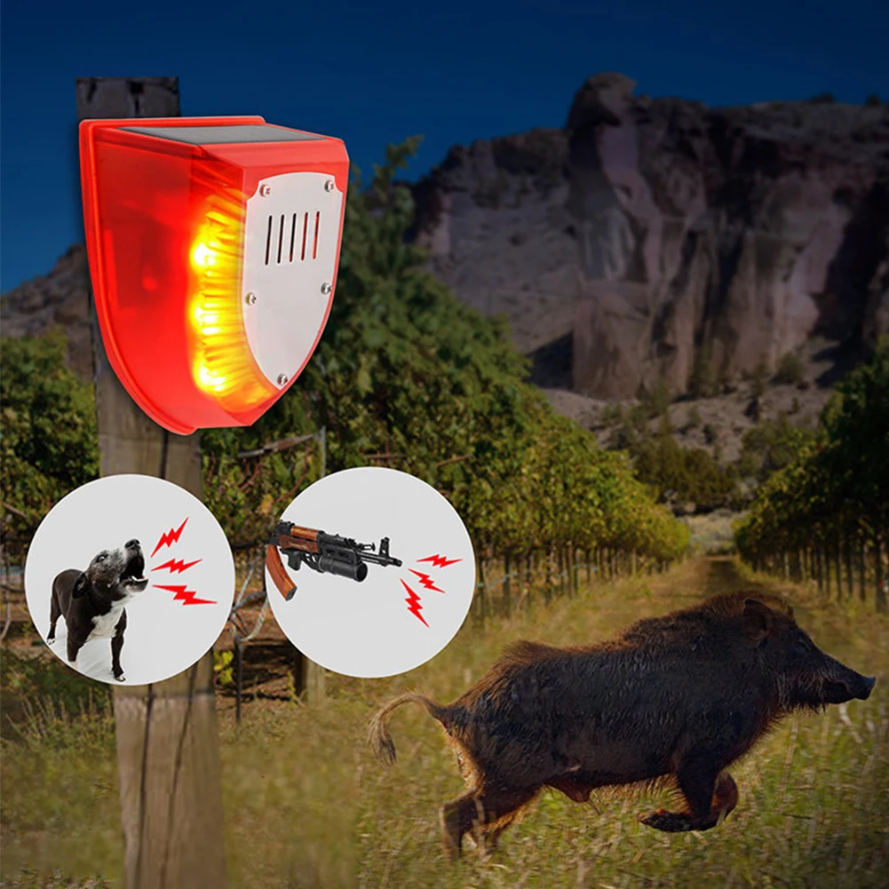 Solar Security Alarm Lights with Motion Sensor Outdoor Solar Alarm Waterproof Security Alarm Siren for Home Villa Farm Barn Yard