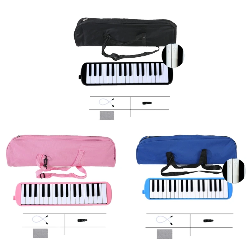 

Melodica Piano Keyboard with Soft Long Tubes, Short Mouthpieces, Carrying Bag E56D