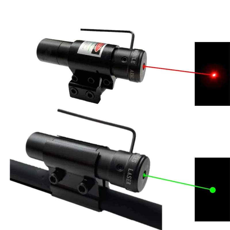 Tactical Hunting Red/GreenLaser Dot Sight Adjustable Small Laser Pointer Pointer 20mm Card Slot Tube Clamp Scope Accessory