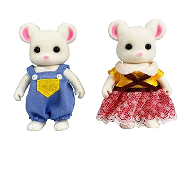 Simulation Forest Rabbit Family DIY Playset Mini Rabbit Bear Figure Toy Dolls Kids Gifts