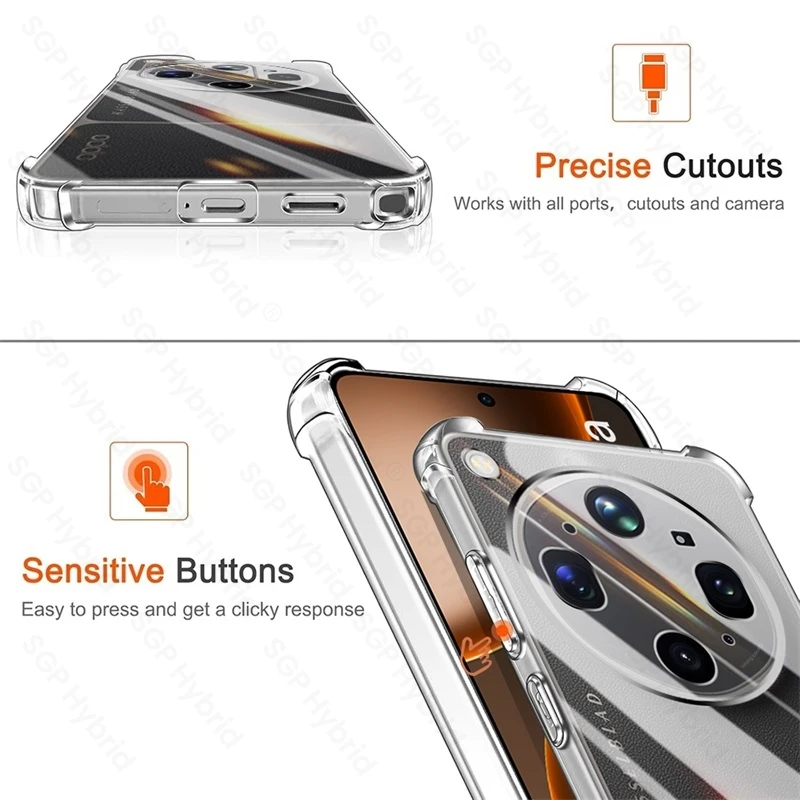 Clear Shockproof TPU Soft Cover with Camera Protector