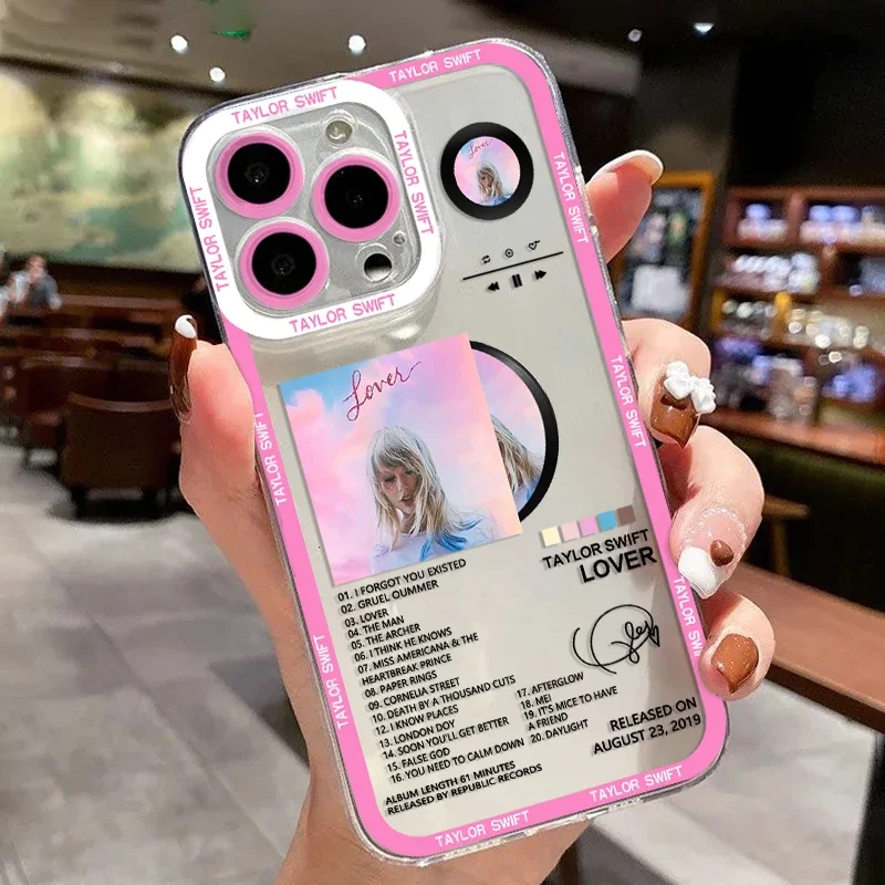 thumbnail image 1 of Funda para teléfono S-Swift Singer T-Taylor para iPhone 16 15 14 13 12 11 Mini Pro Max X XR XSMax 7 8 Plus SE20 Funda transparente, 1 of 5