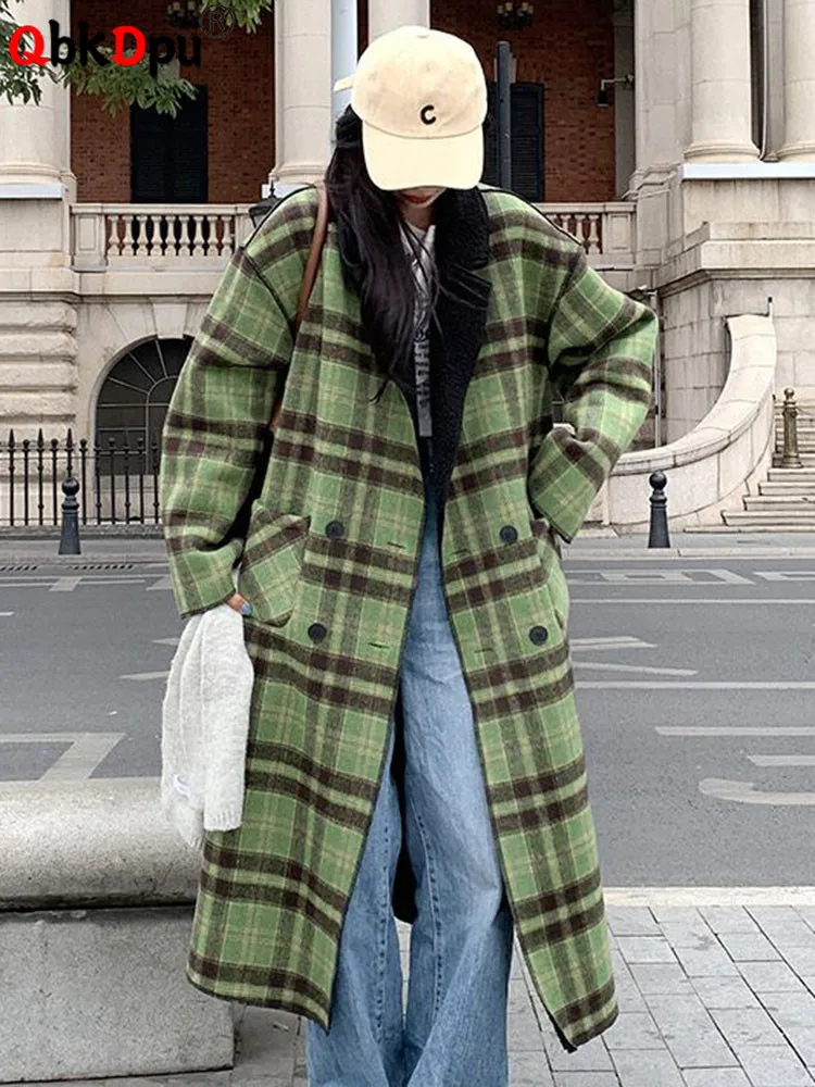 ★韓国人気★claddA★wool over jacket wool silk mix wide stand collar jacket - long