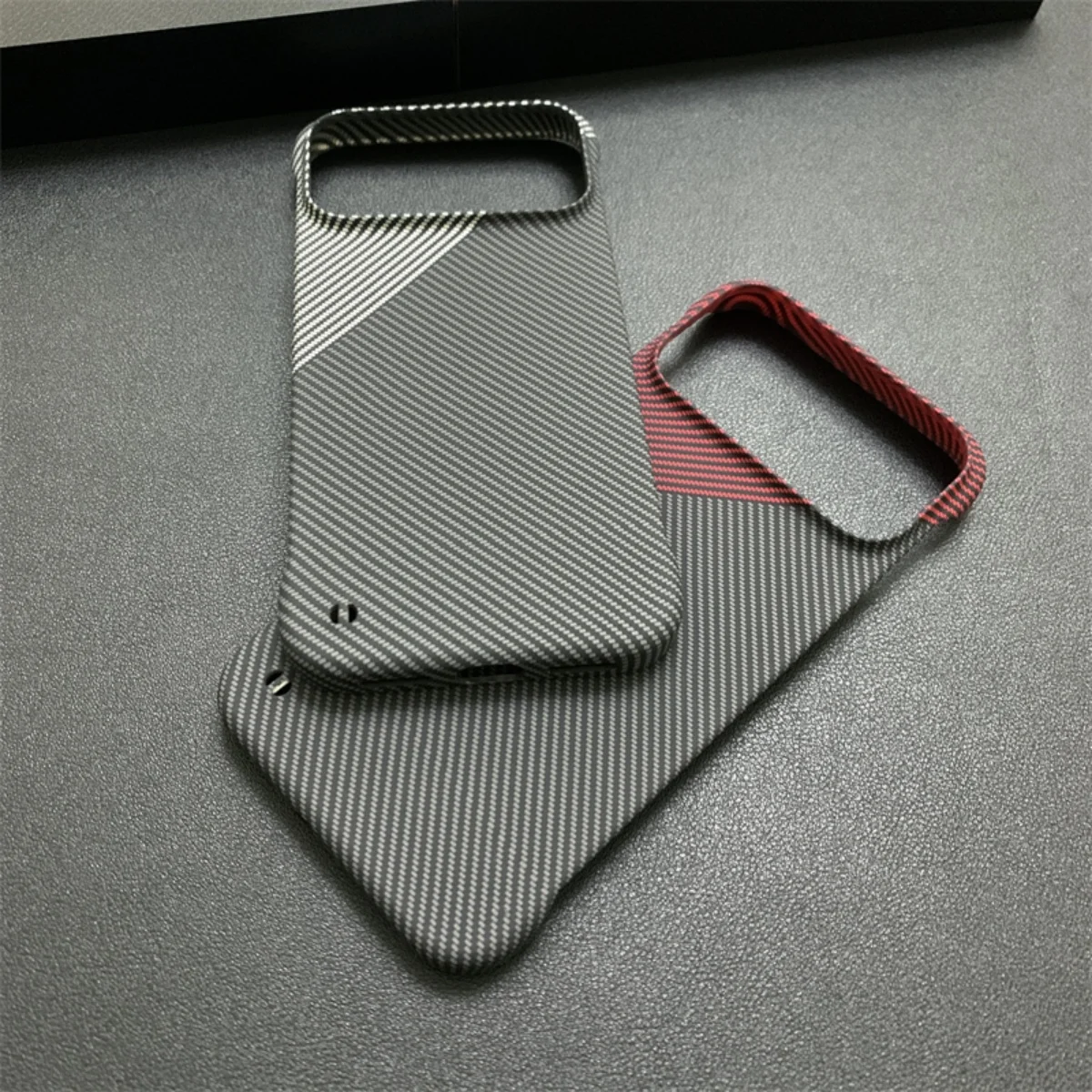 Sleek Carbon Fiber Texture Protective Phone Case with Heat Dissipation