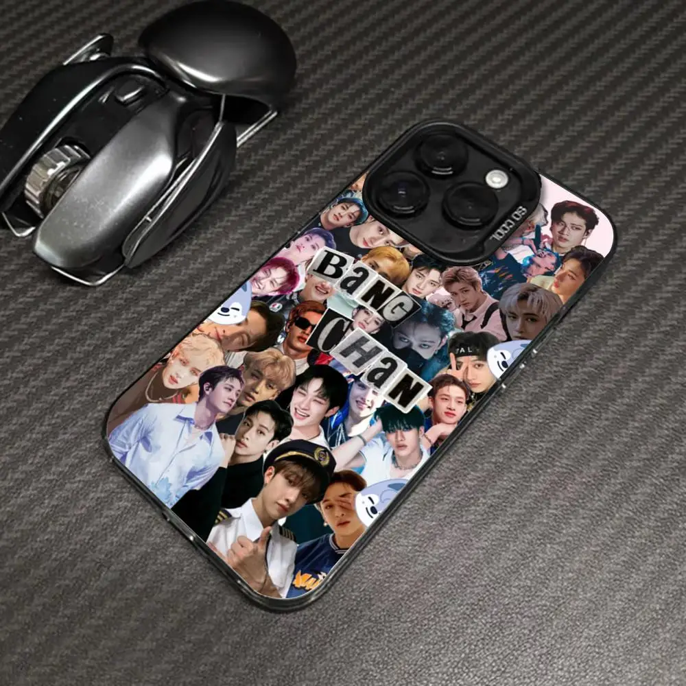 Korean Singer B-bang-chanS Black IMD Colorful Silver Soft Phone Case
