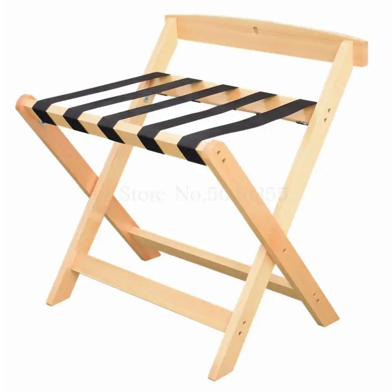 Hotel luggage rack hotel furniture bedroom rack floor folding household bedside clothes wood