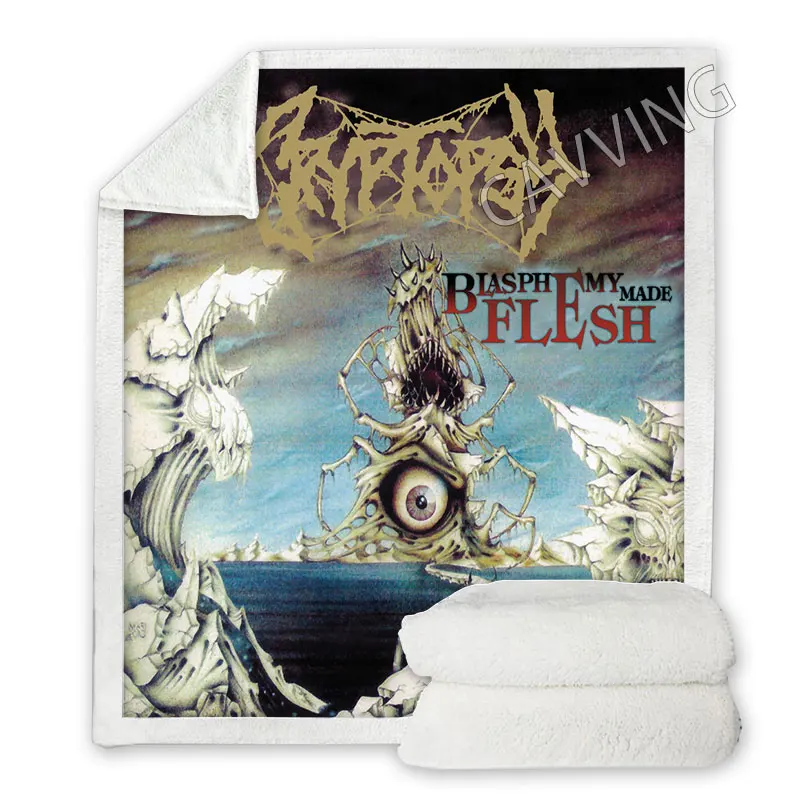 

Cryptopsy Rock 3D Print Sherpa Blanket Rectangle Blanket Textiles Fleece Wearable Blanket Throw Blanket Home Decor