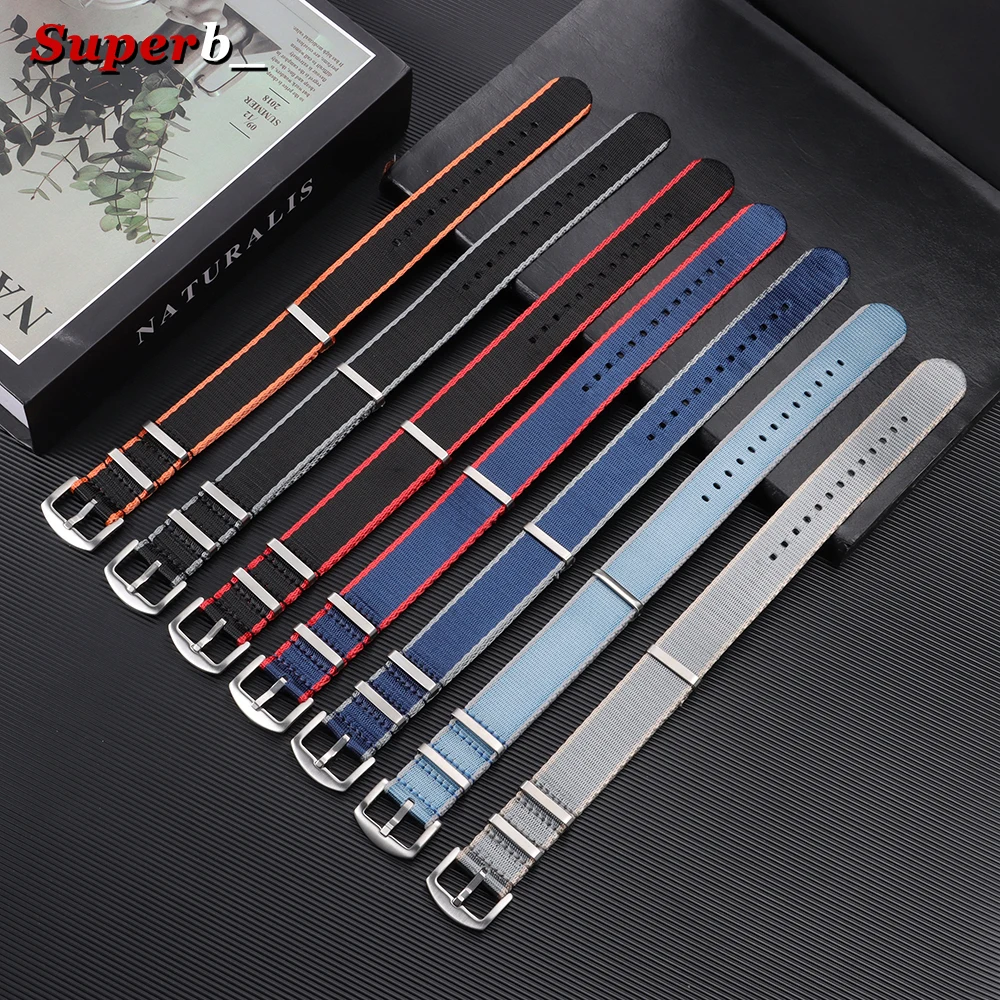 Nylon Canvas Watch Strap Bracelet - Military Sport Style, Unisex Replacement Watch Band (20mm/22mm)