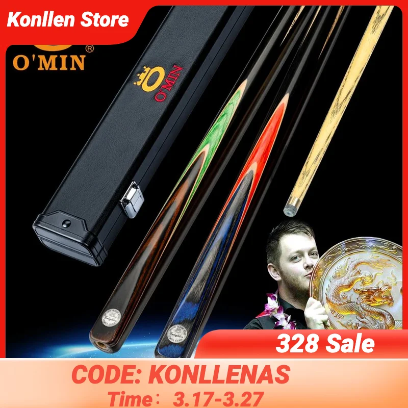 

O'min Enlighten Billiard Snooker Cue One Piece 3/4 Piece Original 9.8mm Tip Ashwood Shaft Billar Stick Kit with Gifts