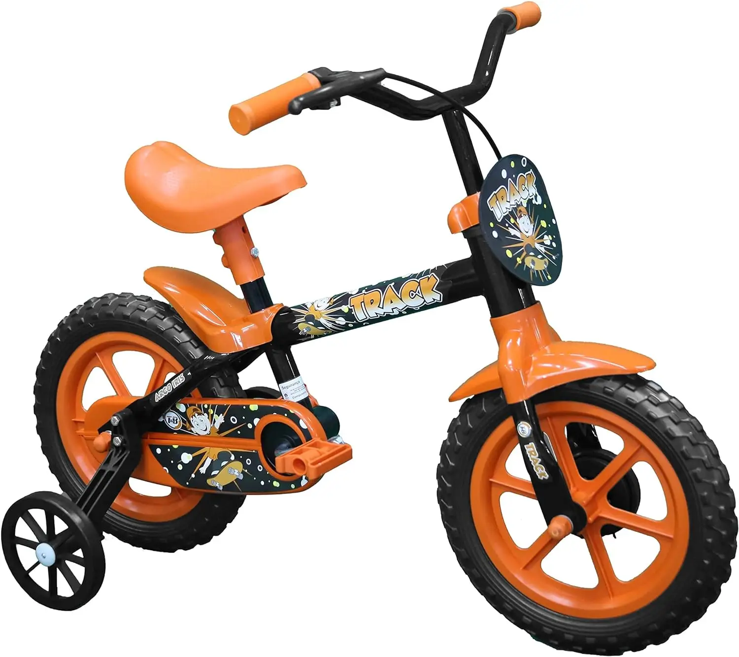 Bicicleta Iris Infantil 12 Preto e Laranja