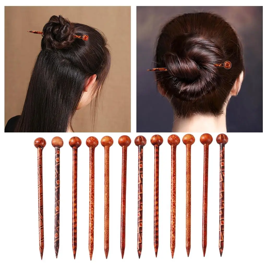 12Pieces 5.12inch Retro Hair Sticks Flowers Printed Wood Hairpin Chopsticks Wooden Hairpin Headdress DIY Accessories 12Pieces 5.12inch Retro Hair Sticks Flowers Printed Wood Hairpin Chopsticks Wooden Hairpin Headdress DIY Accessories
