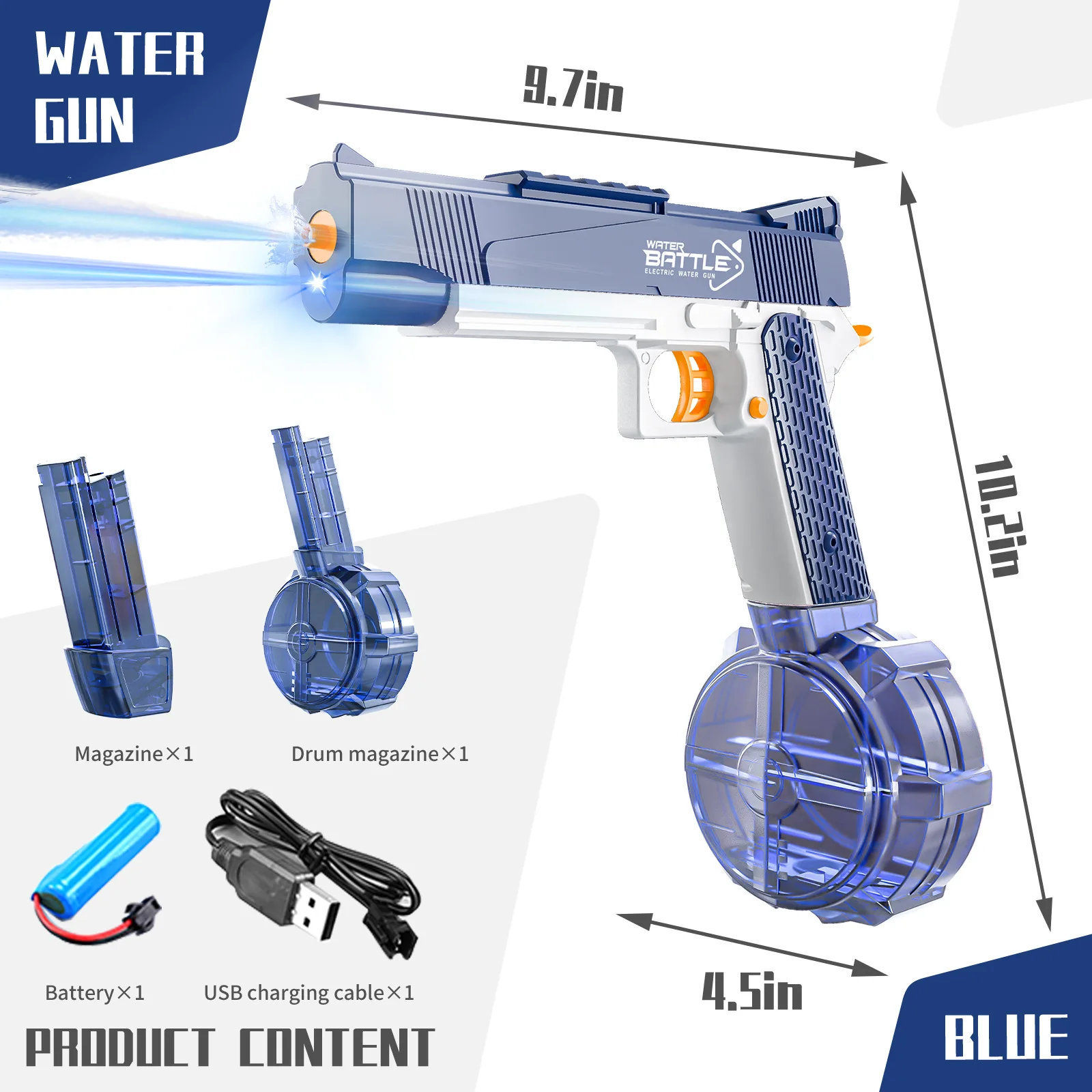 New Electric Continuous Firing Water Gun Summer Outdoor Beach Children's Water Gun Fighting Game Bursts High-Pressure Water Gun 6