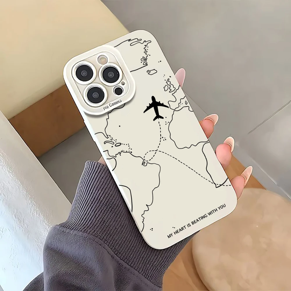 Travel Pattern Silicone Phone Case Cover