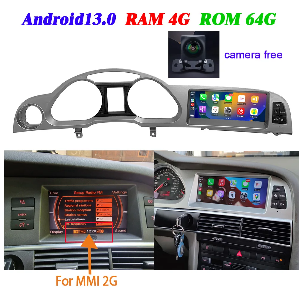 FJINQIANG 9 Zoll Android Autoradio Für Audi A6 2005-2011 - GPS Navigation & Rückfahrkamera