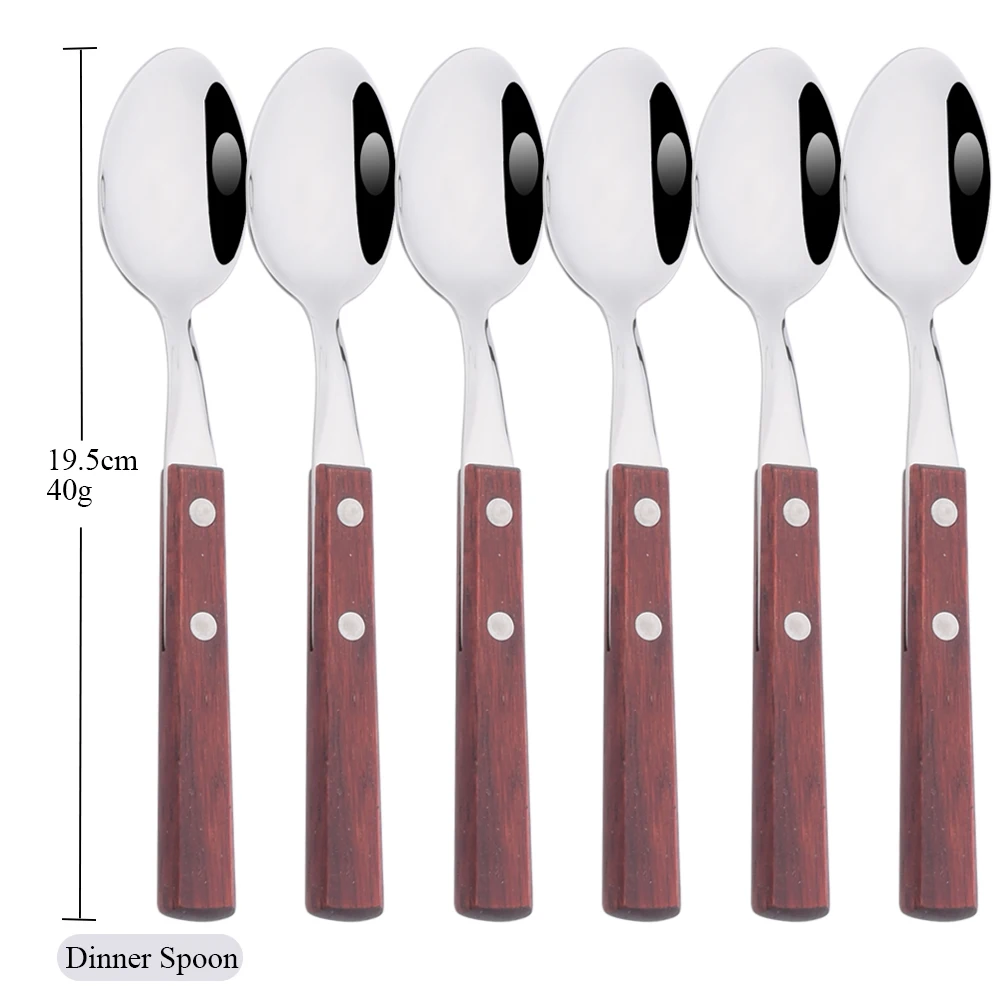 6Pcs Red Silver