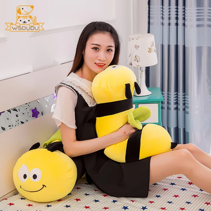 TONGSONG Cute Pillow Plush Bee Stuffed Animal Stuff Honeybee Plush Pillow  Honey bee Toys Kawaii Soft Bumble Bee Pillow Hugging Stuffed Bumblebee Gift