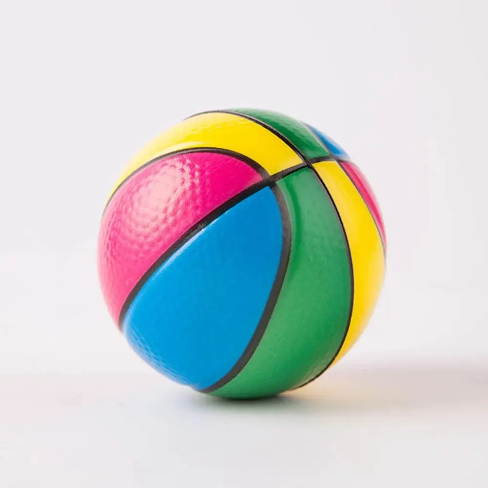 Kid squeeze ball Toy Squeeze Soft Foam Rubber Ball Orange Hand Wrist Exercise Stress Relief Colorful Squeezing Ball Basketball Training