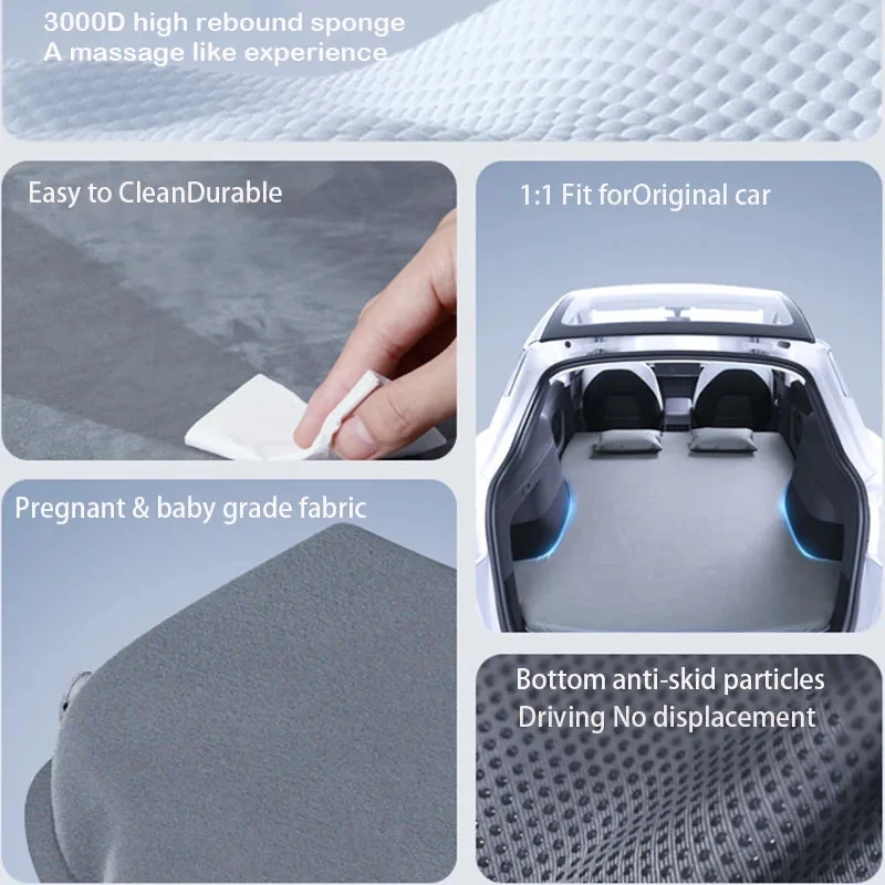 Camping Mattress For Tesla Model Y Portable Foldable Memory Foam Travel Sleeping Mattress Storage Bag & Sheet Accessories