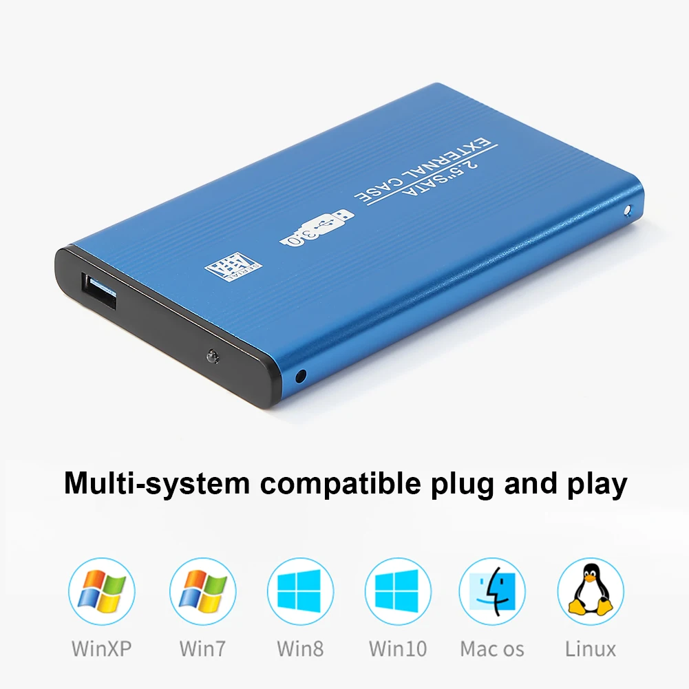 알루미늄 합금 2.5인치 외장형 HDD SSD 박스 USB SATA3.0 하드 드라이브 디스크 6GB