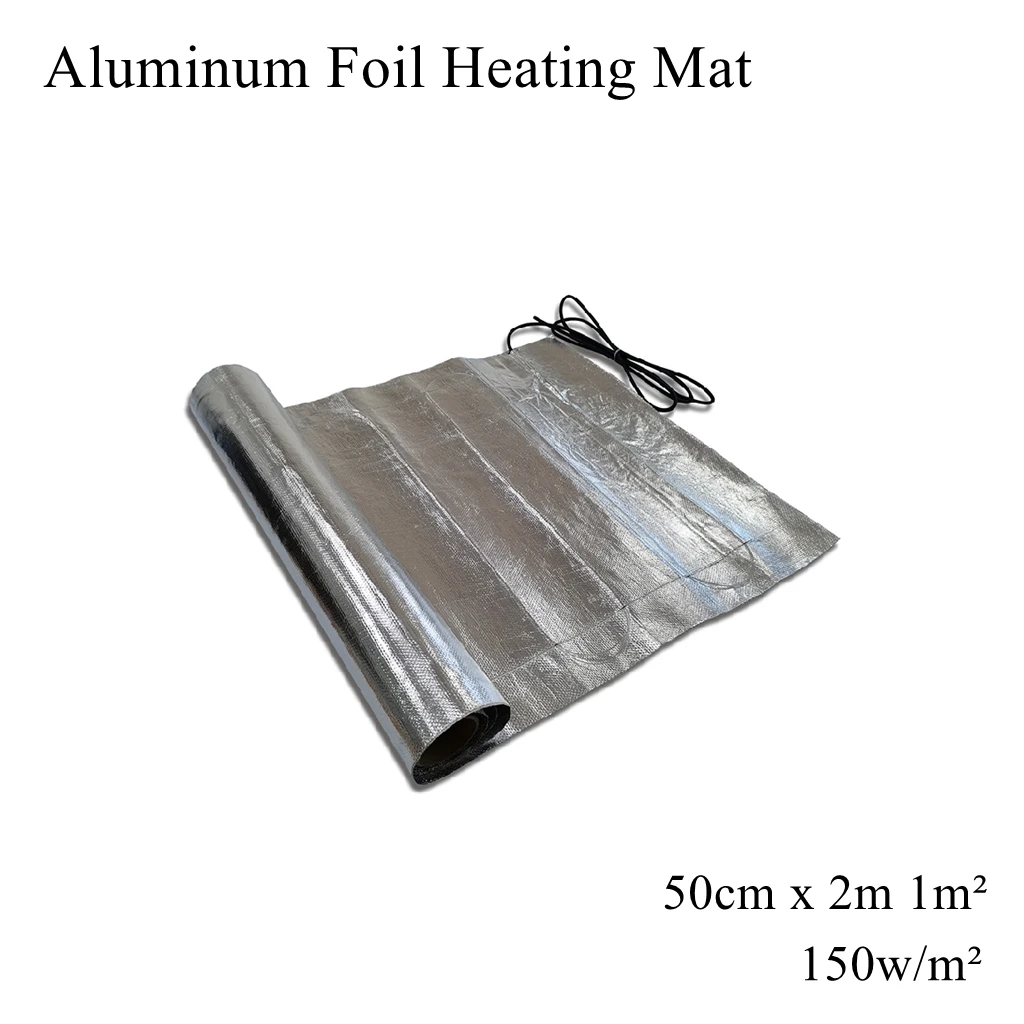 

1m² Square Aluminium Foil Heating Mat Warm Pad Rug Heater Waterproof Shell Twin Conductor Cable Under Floor Ceramic Tile Cement