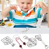 Wire Brain Teaser Flexible Brain Teaser Puzzle IQ Test Disentanglement Toy Iron Unlock Interlock Game Safe Reusable Educational 1