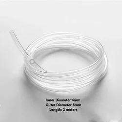 Aquarium Oxygen Hose for CO2 Generator Systems - Flexible PU 4x6mm Tube for Fish Tanks and Plant Care (Length 2m)