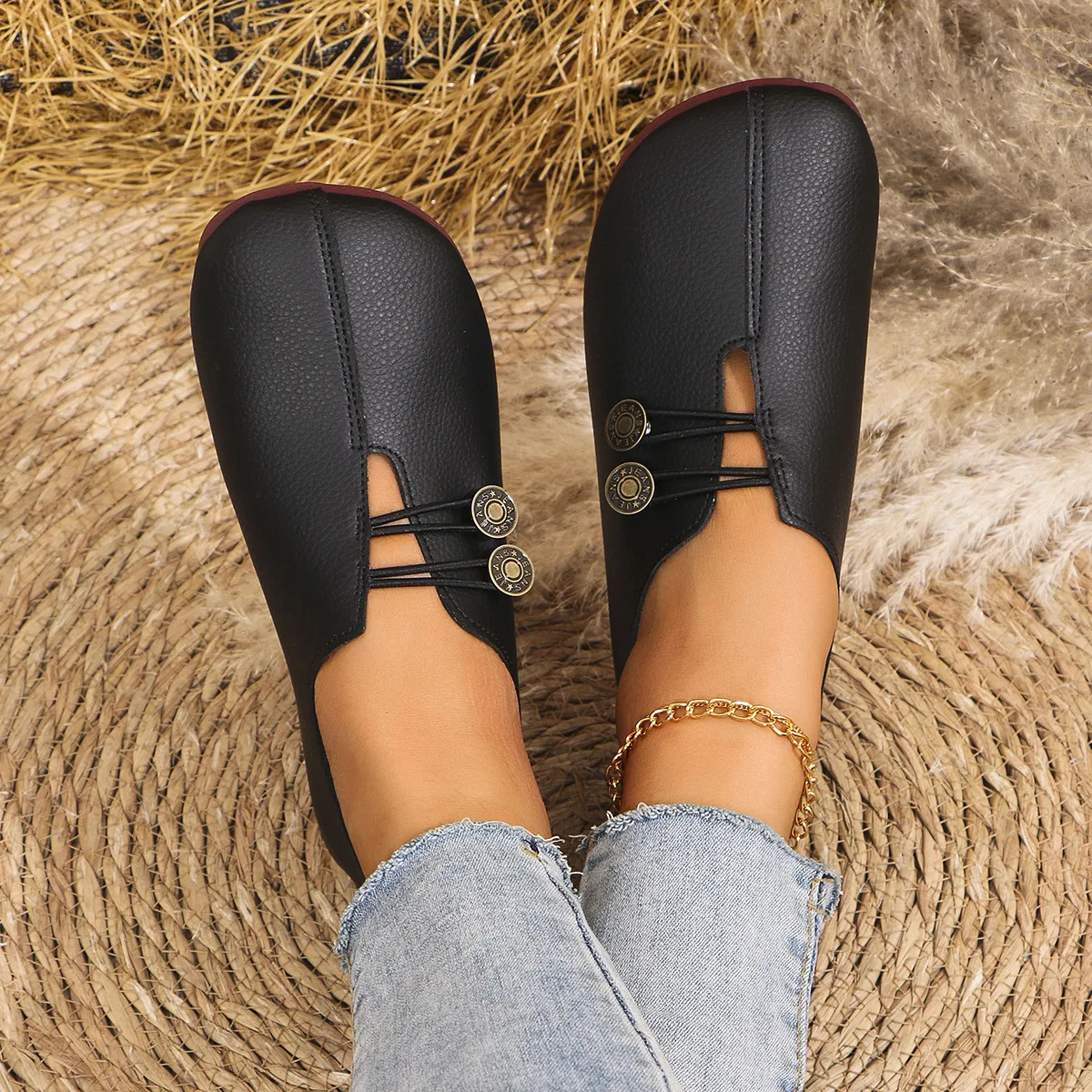 Women Flats Shoes 2024 New Spring Autumn Casual Comfortable Boat Shoes Loafers Round Toe Ballet Outdoor Soft Bottom Flat Shoes 2