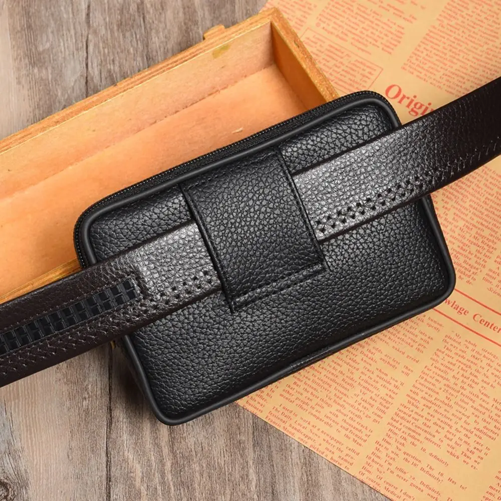 Casual PU Leather Men Waist Bag Travel Sport Phone Pouch Waterproof Comfortable Bum Belt Pack