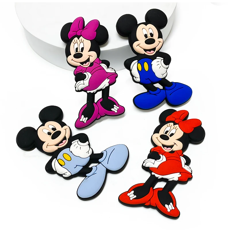 Minnie Mickey Mouse Silicone Teether Baby DIY Pacifier Chain Clips 5pcs