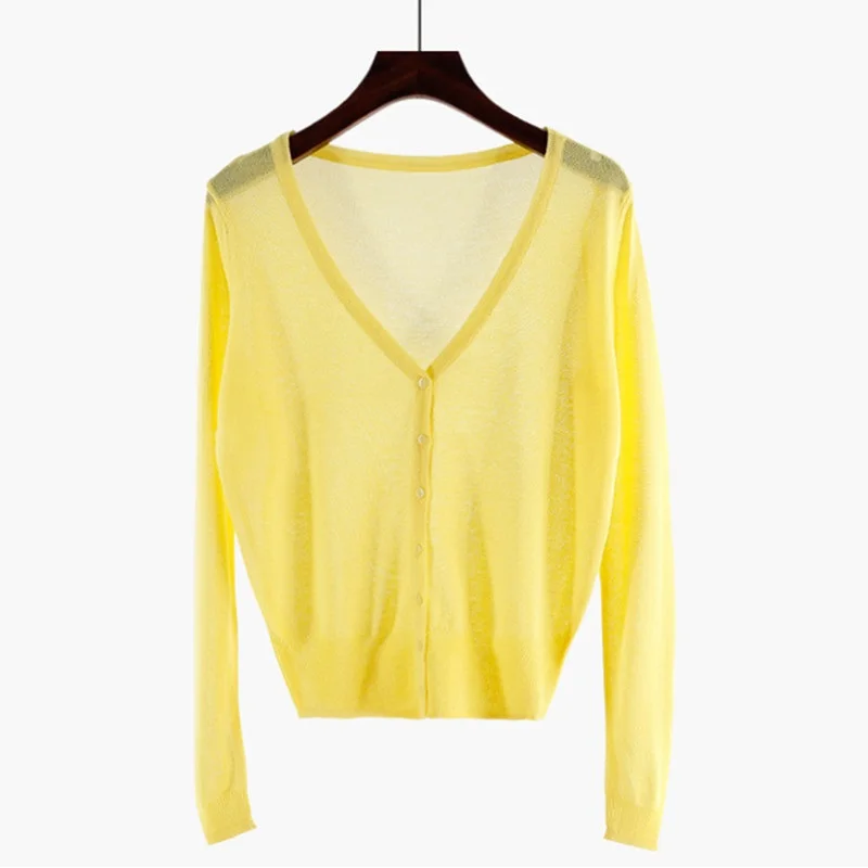 Cardigan Women Knitted Sweater Spring Autumn Summer Sun Protection Clothing Female Cardigans Women Thin Jacket Coat Ladies Tops - 5