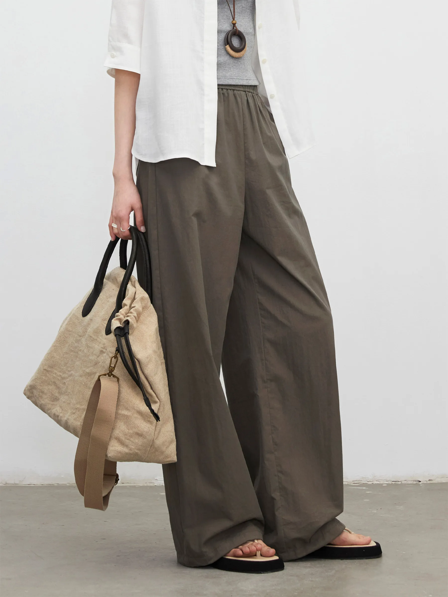 CHIC VEN Fashion Damesbroek Effen Losse Casual Broek met Elastische Taille en Wijde Pijpen Damesbroek voor Meisjes Lente/Zomer 2026_voghion.com