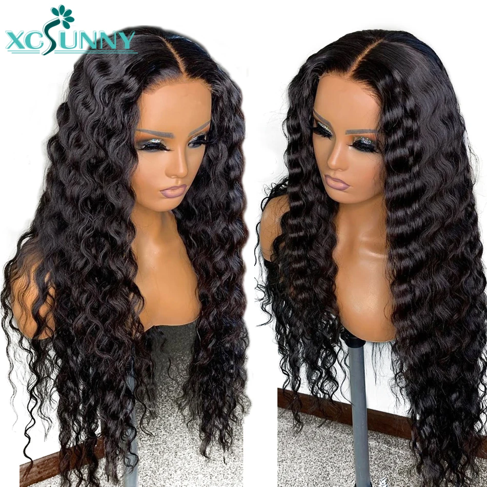 

Deep Wave Wig Human Hair 13x6 HD Lace Frontal Wig Glueless Pre Plucked Remy Brazilian Lace Front Wig 180 Density For Black Women