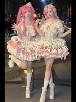 New Girls Birthday Lolita Dress 2024 Spring and Summer Women's Tube Top Satin Bowknot Slim Pettiskirt Short Mini Party Dress - Image 2