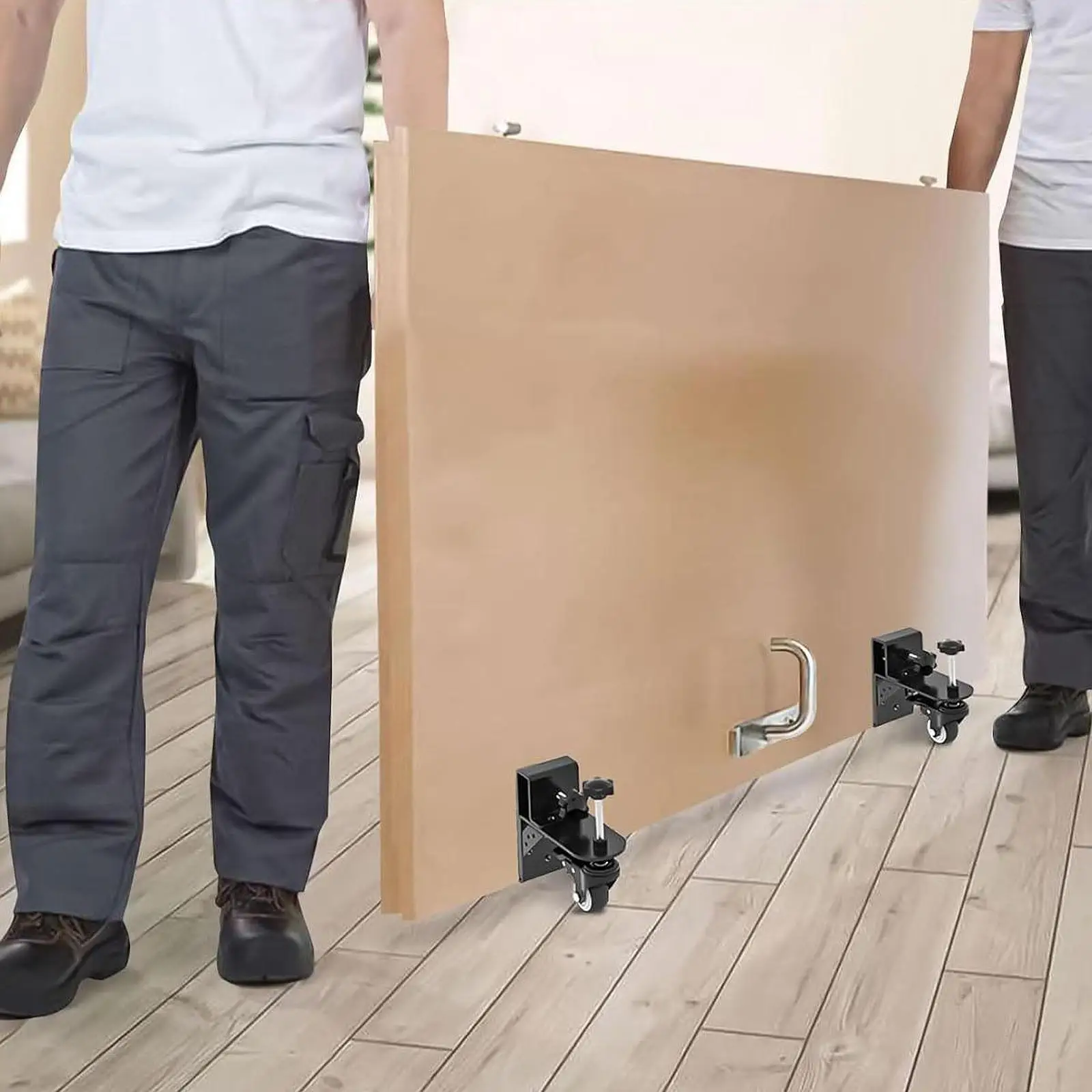 Door Installation Kit Heavy Duty Door Dolly for 1-3/8" and 2-1/4" Pre-Hung Front Doors Black Powder Coated Installation Tool Kit