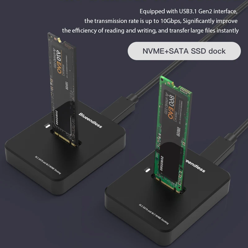 High-Speed External M.2 SSD Enclosure with 10Gbps Transfer Rate