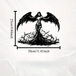 Gothic Angel Metal Wall Art - Weatherproof Indoor/Outdoor Halloween Decoration Gift (TY - 109307)