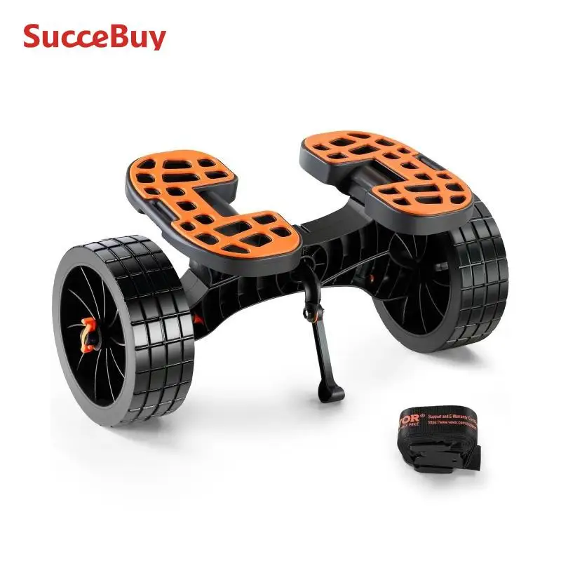 Kayak Cart Detachable Canoe Trolley Cart 10'' Solid Tires Adjustable Brackets for Paddleboards Float Mats Boat 320lbs