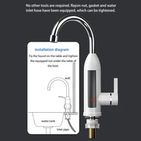 Robinet chauffe-eau électrique 3000W, réglable à 360 degrés, chauffage rapide, robinet d'eau électrique instantané, fournitures de cuisine 3