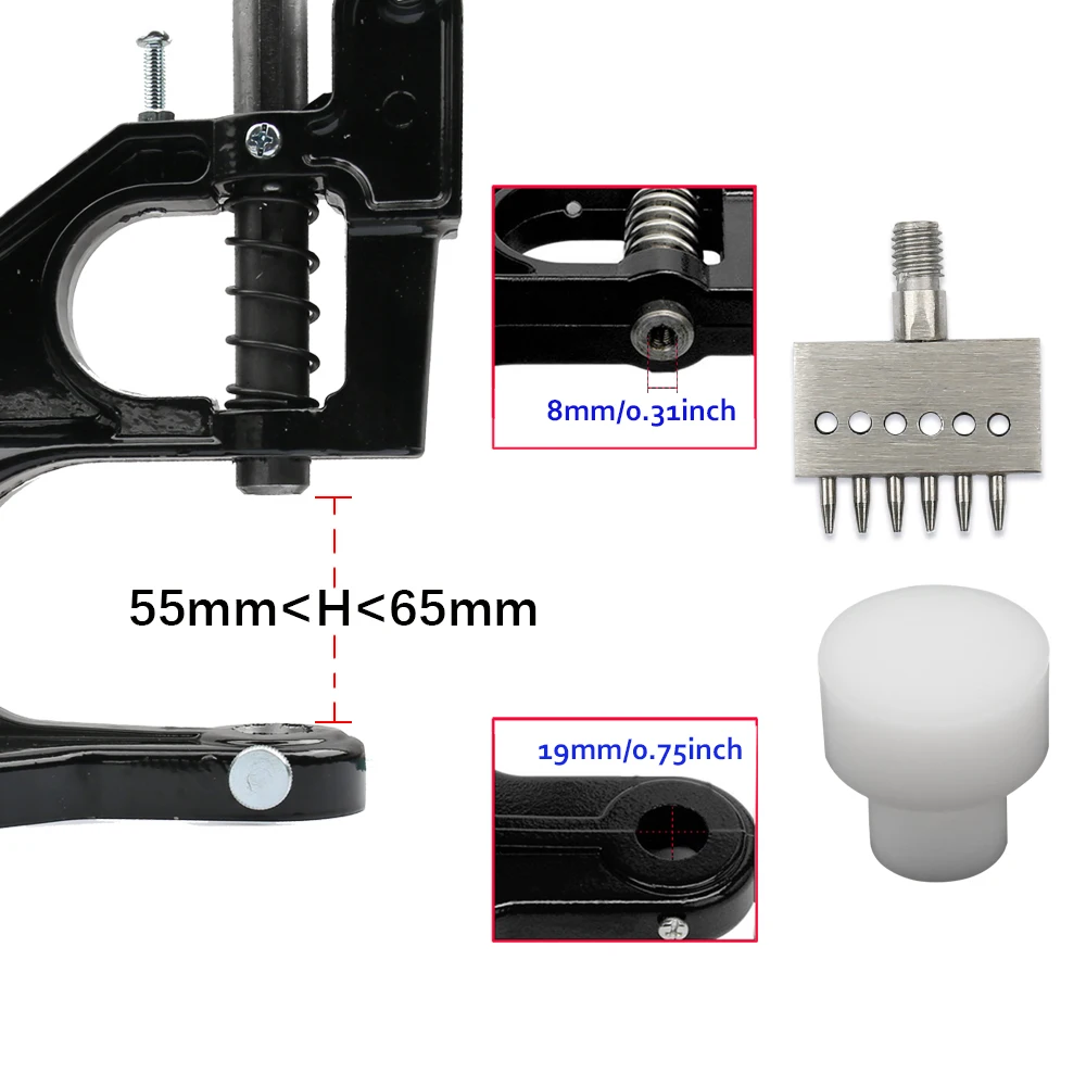 Leather Punching Tools 4/5/6/8mm Spacing M8 Thread Punch Dies Hand Press Perforated Round Stitching Cut