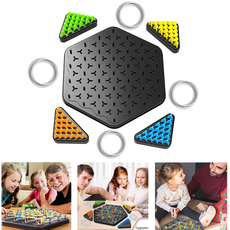 New Children's Desktop Puzzle Educational Interactive Game Rubber Band Multiplayer Battle Triangle Game Toys Christmas Gift 5