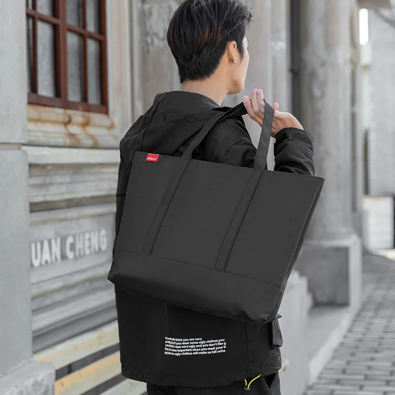 Korean Style Men Shoulder Bag Trendy Canvas Tote Bags For Boys