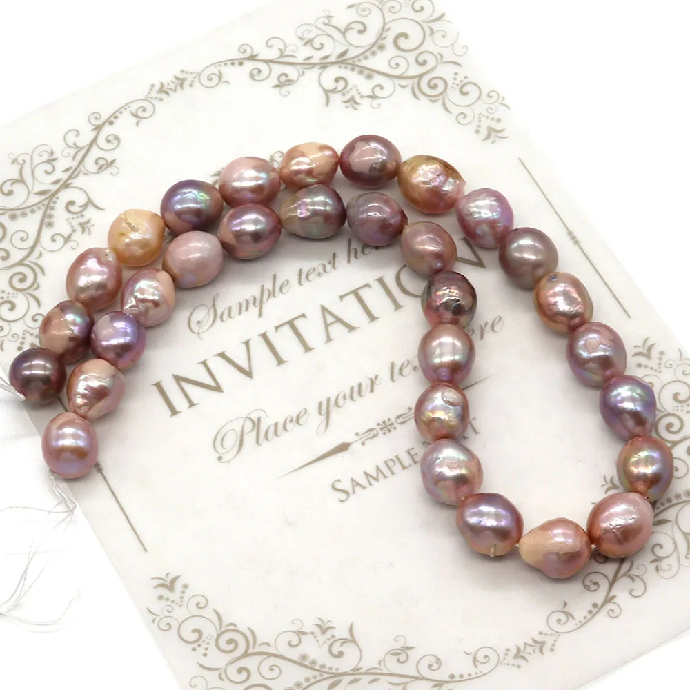 Irregular Round Charm Purple Natural Freshwater Pearl Loose Bead String 10-11mmDIY For Making Necklace Earrings Bracelet Jewelry