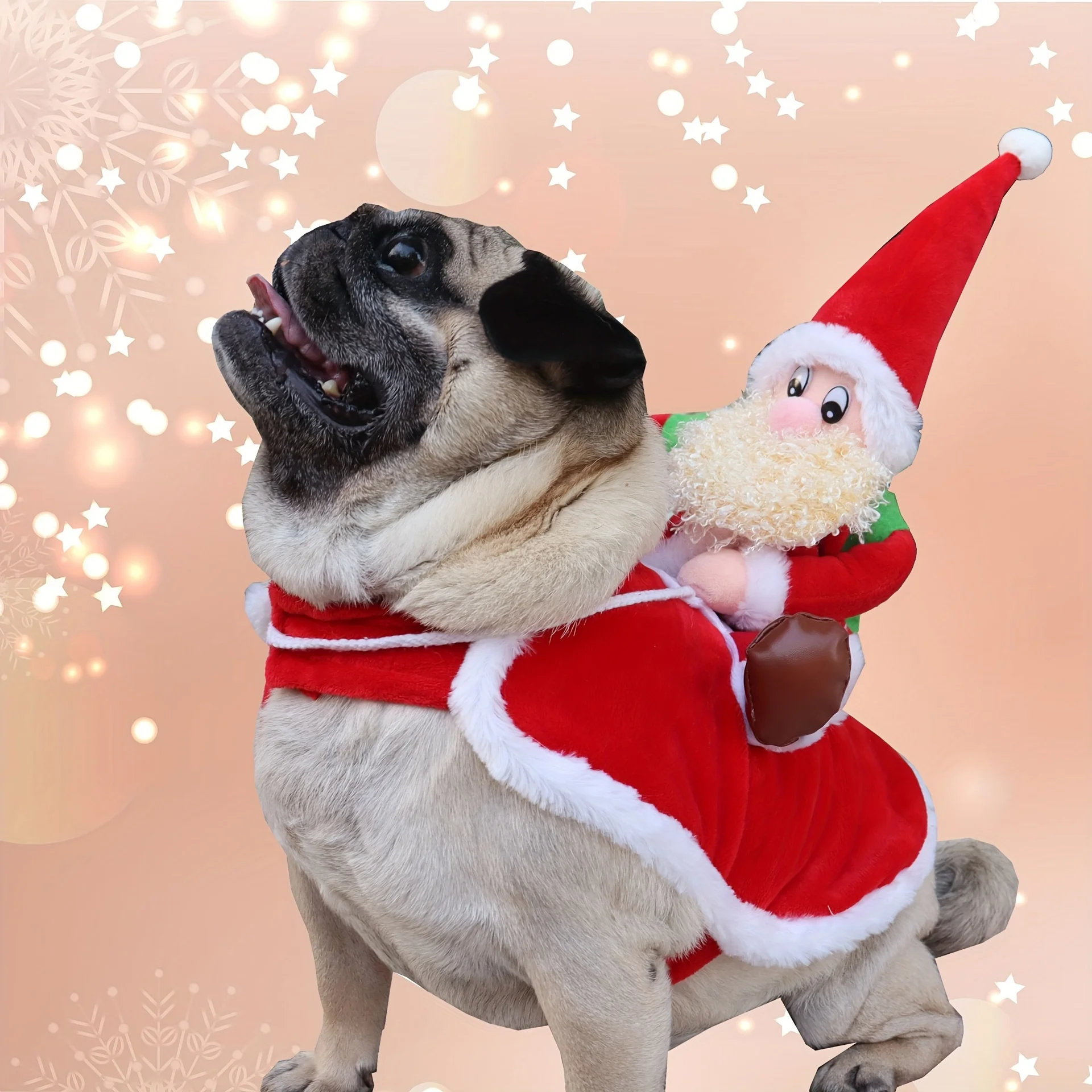 Christmas Clothing Small and Medium-sized Dog Santa Claus Pet Christmas Fun and Bizarre Clothing Pet Cloak Holiday Party Sup
